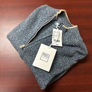 FEDELI Chalet 1/4 Zip Sweater Mens 2XL PuIlover Italy Casual Business NWT $595